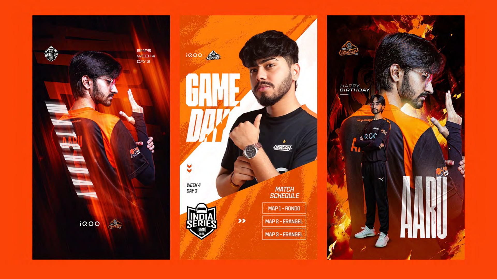 Match day and player social media creatives.